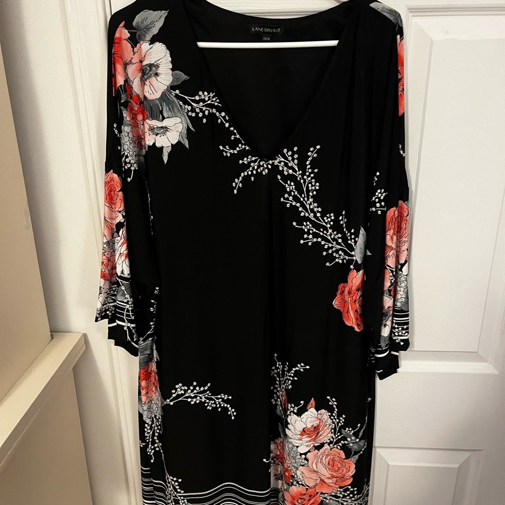 Lane Bryant v-neck straight dress.
